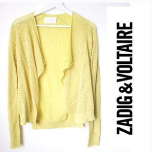 Zadig & Voltaire Daphnee Open Cardigan Metallic Citron Size XS-S